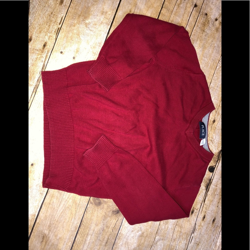 Red vneck sweater